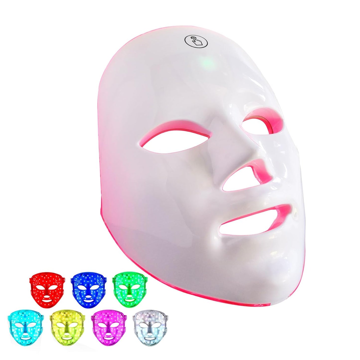 Red Light Therapy Mask for Face, Blue Red LED Light Therapy Device, 7+1 Colors LED Facial Skin Care Mask At Home, USB Rechargeable,Portable
