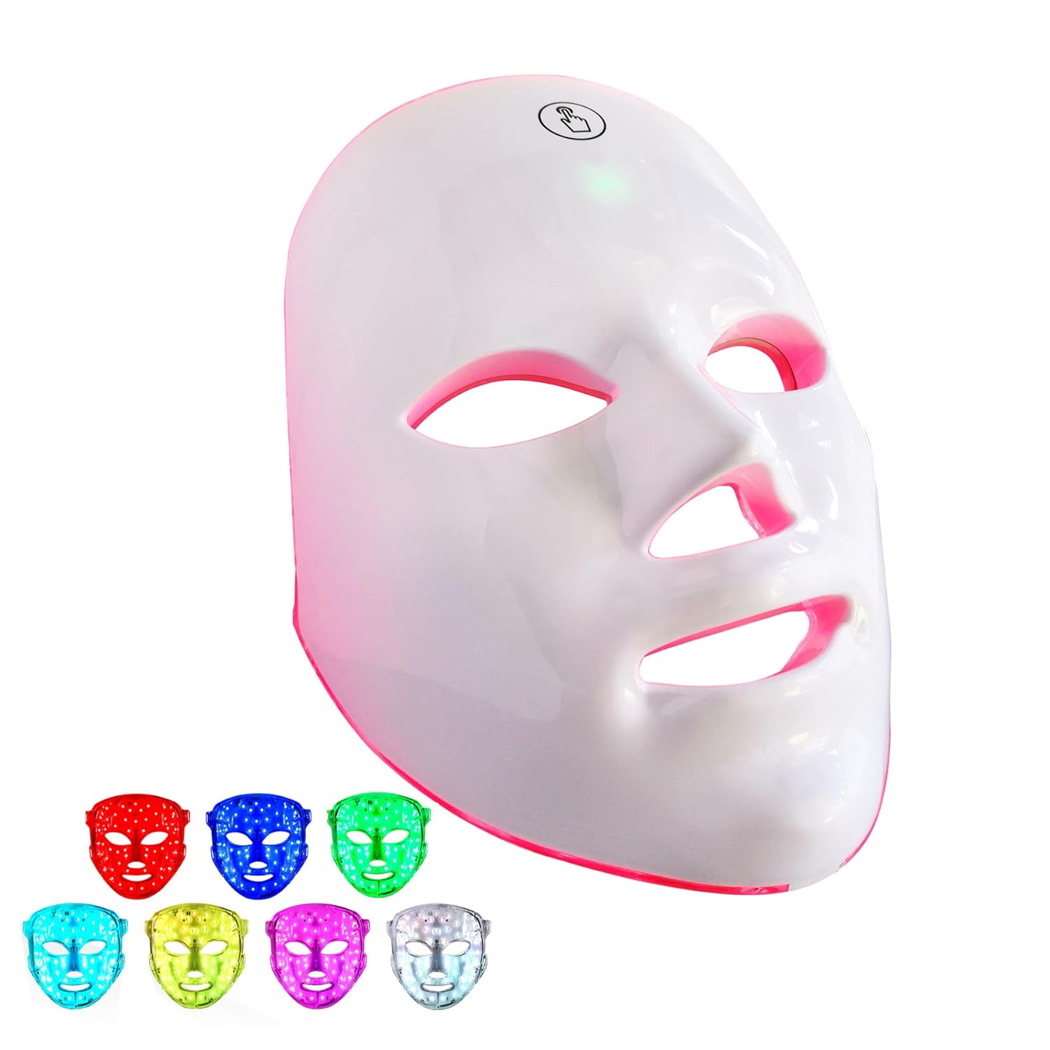Red Light Therapy Mask for Face, Blue Red LED Light Therapy Device, 7+1 Colors LED Facial Skin Care Mask At Home, USB Rechargeable,Portable