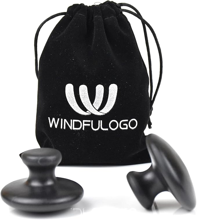 2 Pcs Mushroom Shaped Massage Stones Natural Bian Stone Hot Rock for Spa Massage