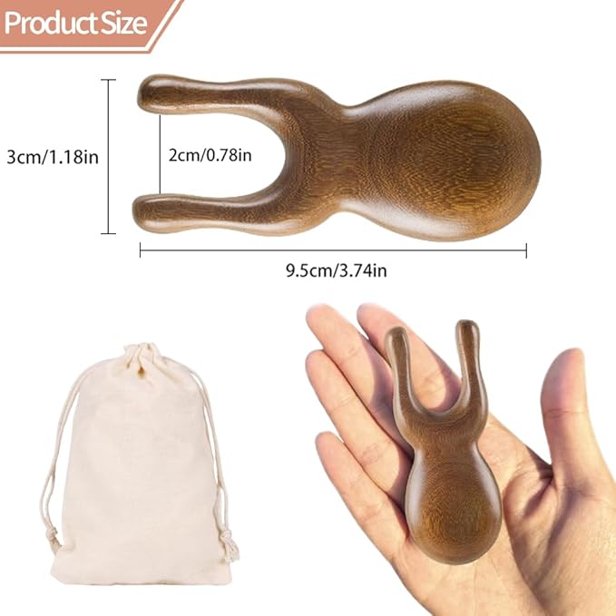 Wooden Gua Sha Facial Tools - Head Massager Sandalwood Wood Massage Tool for Face Nose Eye - Multifunctional Wood Therapy Massager Tools - Handheld Meridians Acupressure Tool - Gift for Women Men Mom