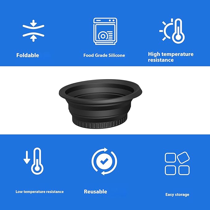 Ice Bowl with Ice Tray, Collapsible Silicone Bowl for Home Ice Water Facials, Facial Ice Therapy for Skin Tightening, Acne Relief and Anti-Inflammation, Portable Spa Tool for Home and Travel (Black)