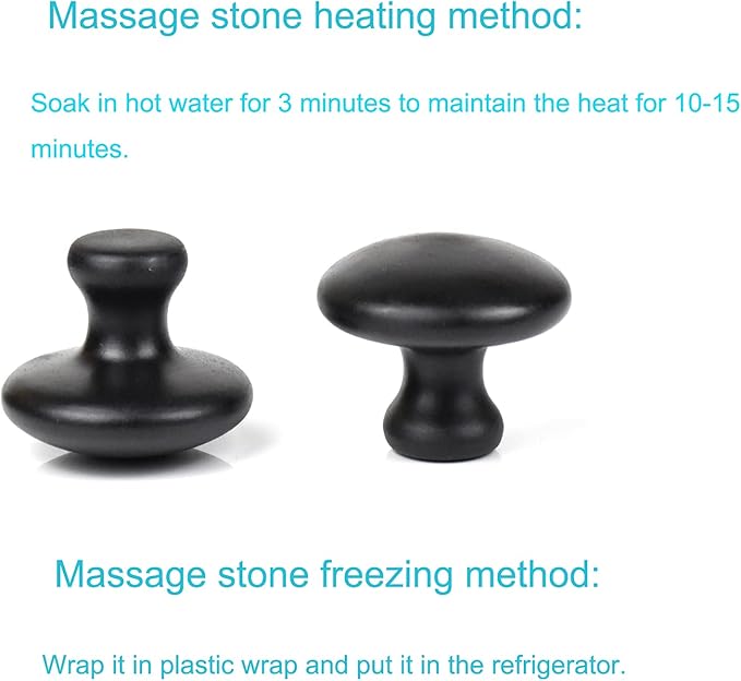 2 Pcs Mushroom Shaped Massage Stones Natural Bian Stone Hot Rock for Spa Massage