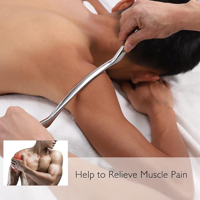 Gua Sha Scraping Massage Tool, IASTM Tools, Long Bar Tool for Large Muscles, Great Soft Tissue Mobilization Tool, 13.5 inch Long (B)