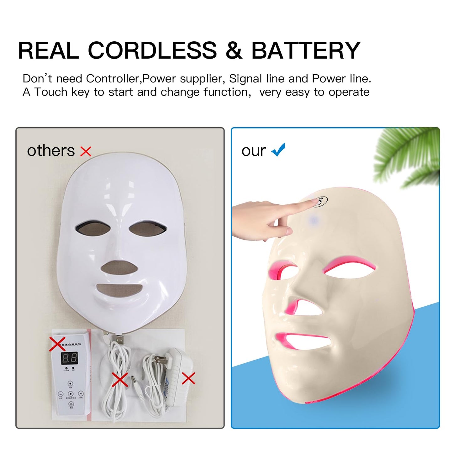 Red Light Therapy Mask for Face, Blue & Red LED Light Therapy Face Masks Skincare at Home, USB Rechargeable (Maize Yellow)
