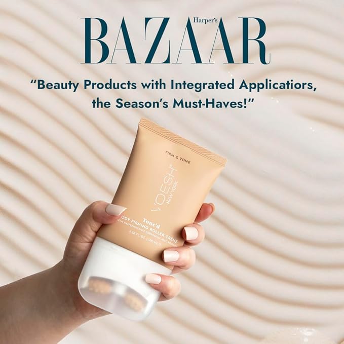 VOESH Roller Creme, Vegan Beauty, Body Cream, Lymphatic Massage, Toning Cream, Skin Hydrating, Body Lotion (Tone'd)