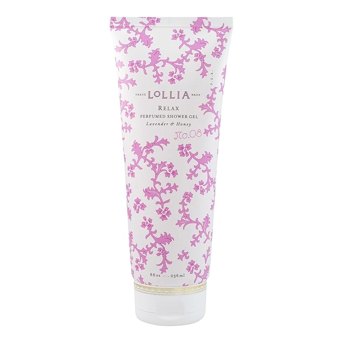 LOLLIA Relax Shower Gel, 8 fl. oz. – Lavender & Honey – Scented Shower Gel, Shea Butter Body Wash, Bath Wash for Women, Moisturizing Body Wash