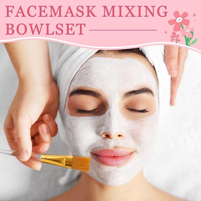 30 Pcs Esthetician Supplies for Facials Set 6 Gold Facial Bowls 6 Brushes 6 Flat Brushes 6 Spatula 6 Compressed Sponges Face Mask Cosmetic Applicators for Women Mask Mixing Tools Kit