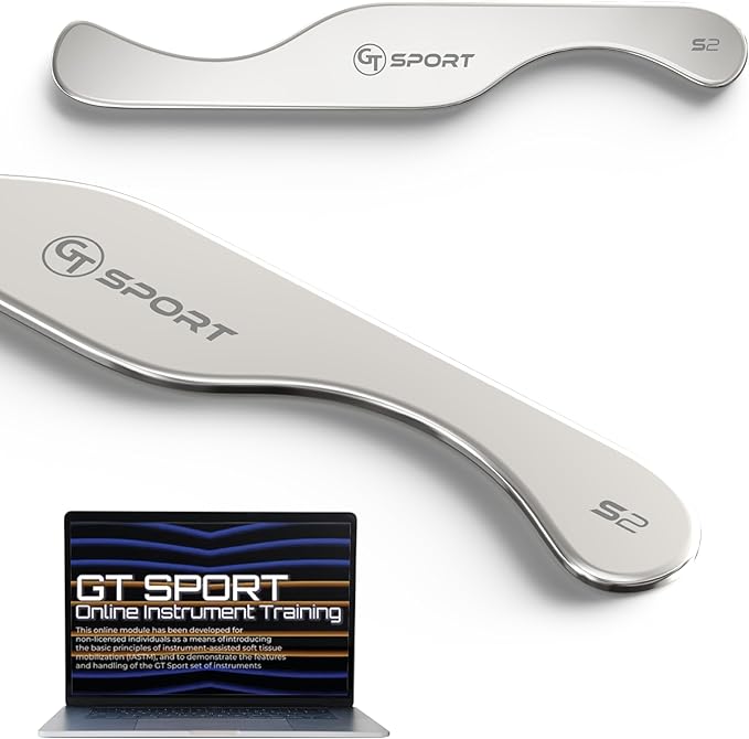GT Sport S2 Tool is a Precision Muscle Scraper + 2 Hour Training Video. Myofascial Massage Treatment. Professional-Grade IASTM and Physical Therapy Gua Sha Graston Like Massage Tool