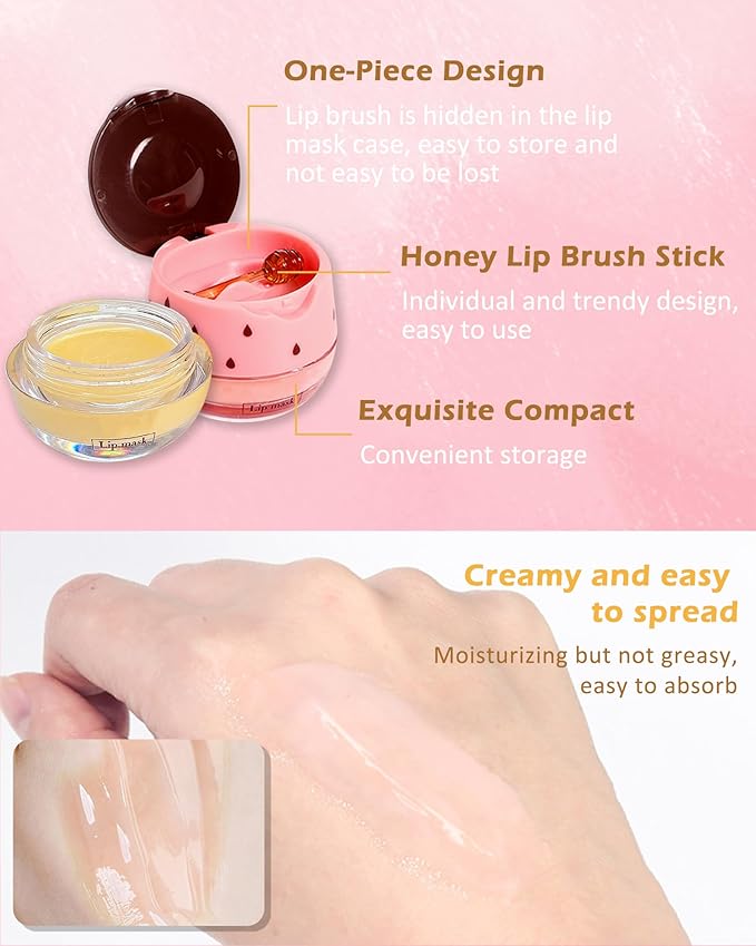 2PCS Strawberry Lip Balm Honey Pot Exfoliator
