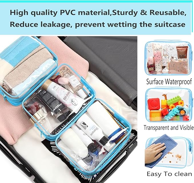 10pcs clear makeup bags bulk,tsa