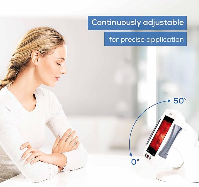 Beurer IL50 Infrared Heat Lamp Heated Red Light Therapy Lamp for Body, Face, Sinuses, & Skin - Effective Muscle Pain & Cold Relief Treatment by Improving Blood Circulation