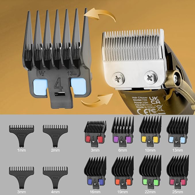 Lanumi Professional Hair Clipper Trimmer Set for Men Electric Shaver Razor Cordless Hair Cutting Barber Clippers Beard Trimmer Men’s Grooming Kit Gifts for him