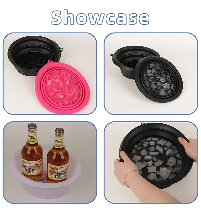 Facial Ice Bath Bowl with Built-In Ice Tray – Collapsible Cold Plunge Bowl, Portable Face Ice Therapy for Puffiness Reduction & Glowing Skin (Purple)