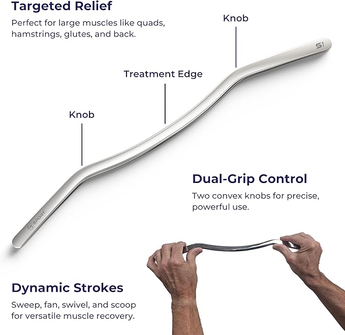 GT Sport S1 Tool is a Precision Muscle Scraper + 2 Hour Training Video. Myofascial Massage Treatment. Professional-Grade IASTM and Physical Therapy Gua Sha Graston Like Massage Tool