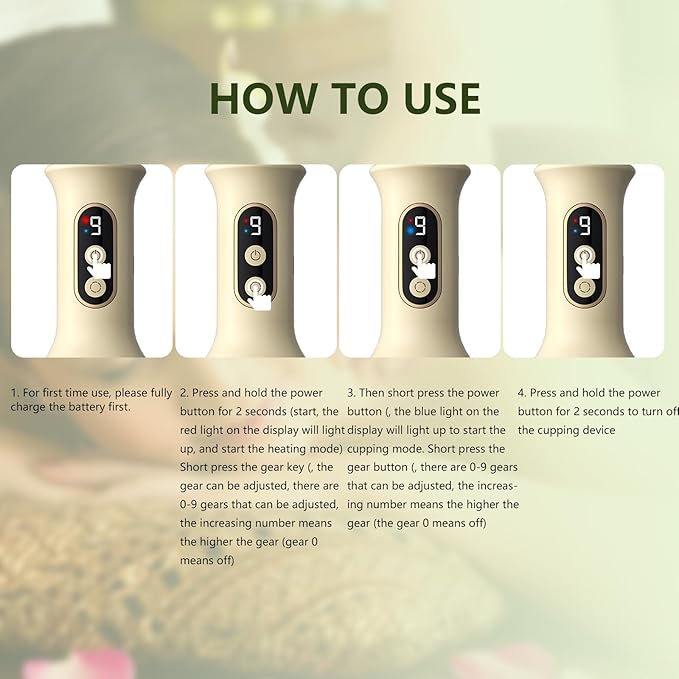 2 in 1 Handheld Gua Sha & Cupping Massager - 9 Modes Electric Vacuum Suction for Muscle Recovery, Body Sculpting Massage, Cordless Rechargeable for Back, Legs, Arms