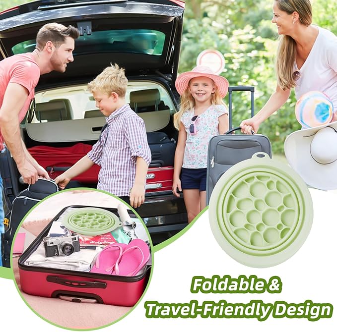 Face Bowl for Ice with Built-in Icetray, Silicone Ice Facial Folding Washbasin, Facial Plunge Bowl, Face Icebath at Home (Green)