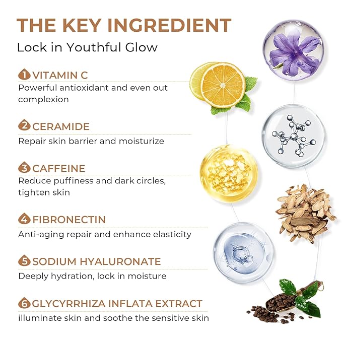 Vitamin C Serum for Face | 84% Super C Serum for Women Over 70, with Vitamin C Hyaluronic Acid Caffeine for Mature Skin All-In-One Hydrate, Repair, Firm, Lift, Smooth Fine Lines - 50ml