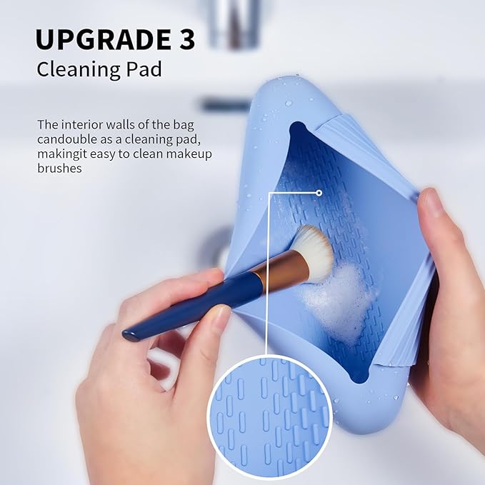 Silicone makeup brush holder travel