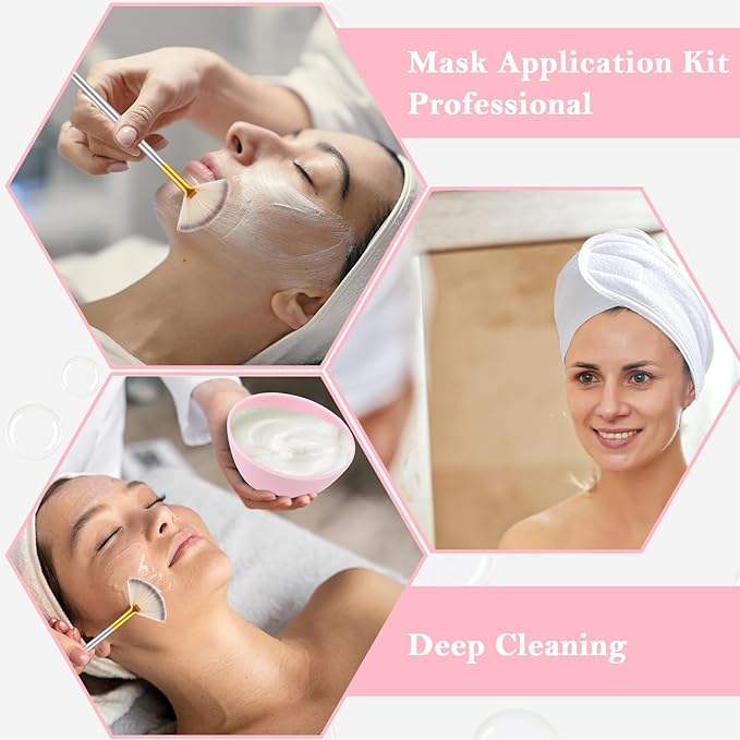 37 PCS Fluffy Fan Brushes for Facials Esthetician Supplies for Facials Set 4 Fluffy Brushes 10 Face Mask Applicator 4 Silicone Facial Bowls 4 Spa Headbands 15 Compressed Facial Sponges