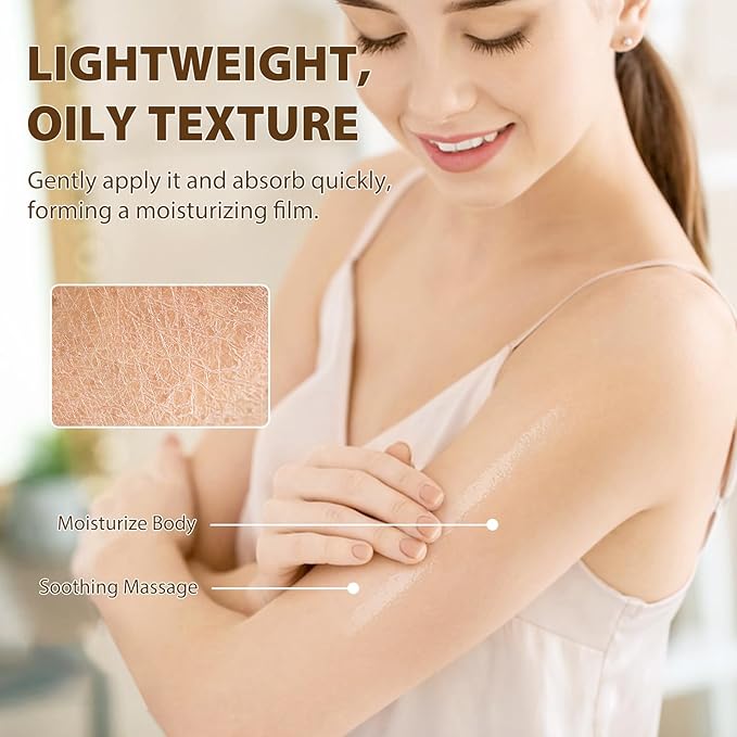 260ML YlangYlang Body Massage Oil for with Clary Sage and Rose Oil, Large Bottle Body & Facial Oil for Nourishing Skin, Muscle, Scented Body Oil for After Shower(8.8FL.OZ)