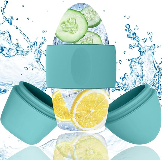 Ice Roller for Face and Eye Massager for Face, Eyes and Neck Naturally Conditioning and Skin Care,De-Puff Eye Bags,Reduce Migraine Pain,Reusable Massage Silicone Ice Mold (Green)