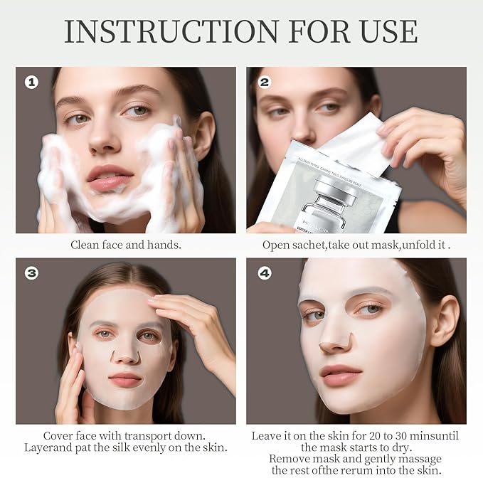 10 Packs Stem Cell Serum Facial Mask Collagen Face Mask Overnight Korea Hydrating Collagen Face Masks Pore Minimizing, Elasticity Improvement Sheet Mask for All Skin Type Skincare