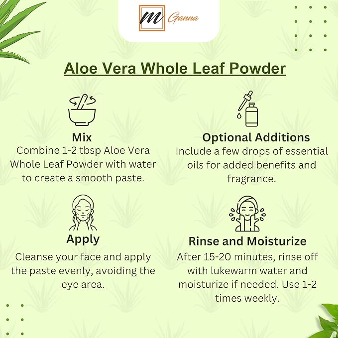 100% Natural Aloe Vera Leaf Powder Pure Aloe Barbadensis Natural Moisturizer Replenish Dry Skin Healthy Hair Care 0.50 LBS 227 Grams