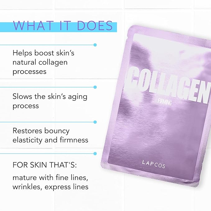 LAPCOS Collagen Sheet Mask, Firming Daily Elasticity