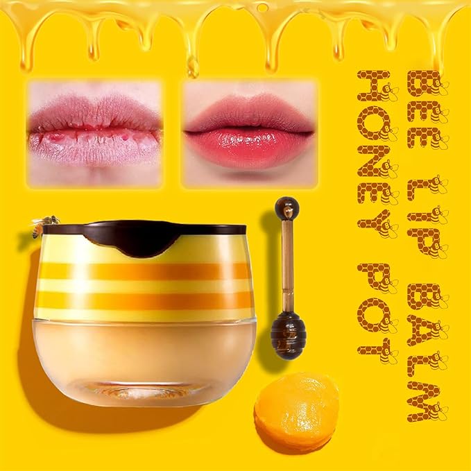2PCS Bee Lip Balm Honey Pot, Sleeping