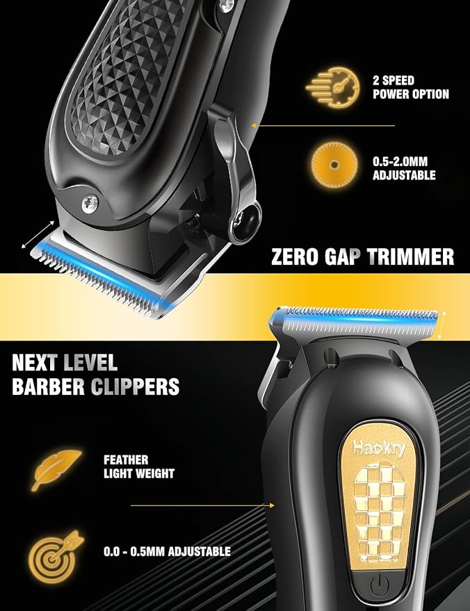 Hair Clippers & Trimmer for Men,Professional Barber Clippers and Trimmers Set,Mens Cordless Hair Clipper for Barbers Haircut Kit,Beard Trimmer,Rechargeable Electric Shaver
