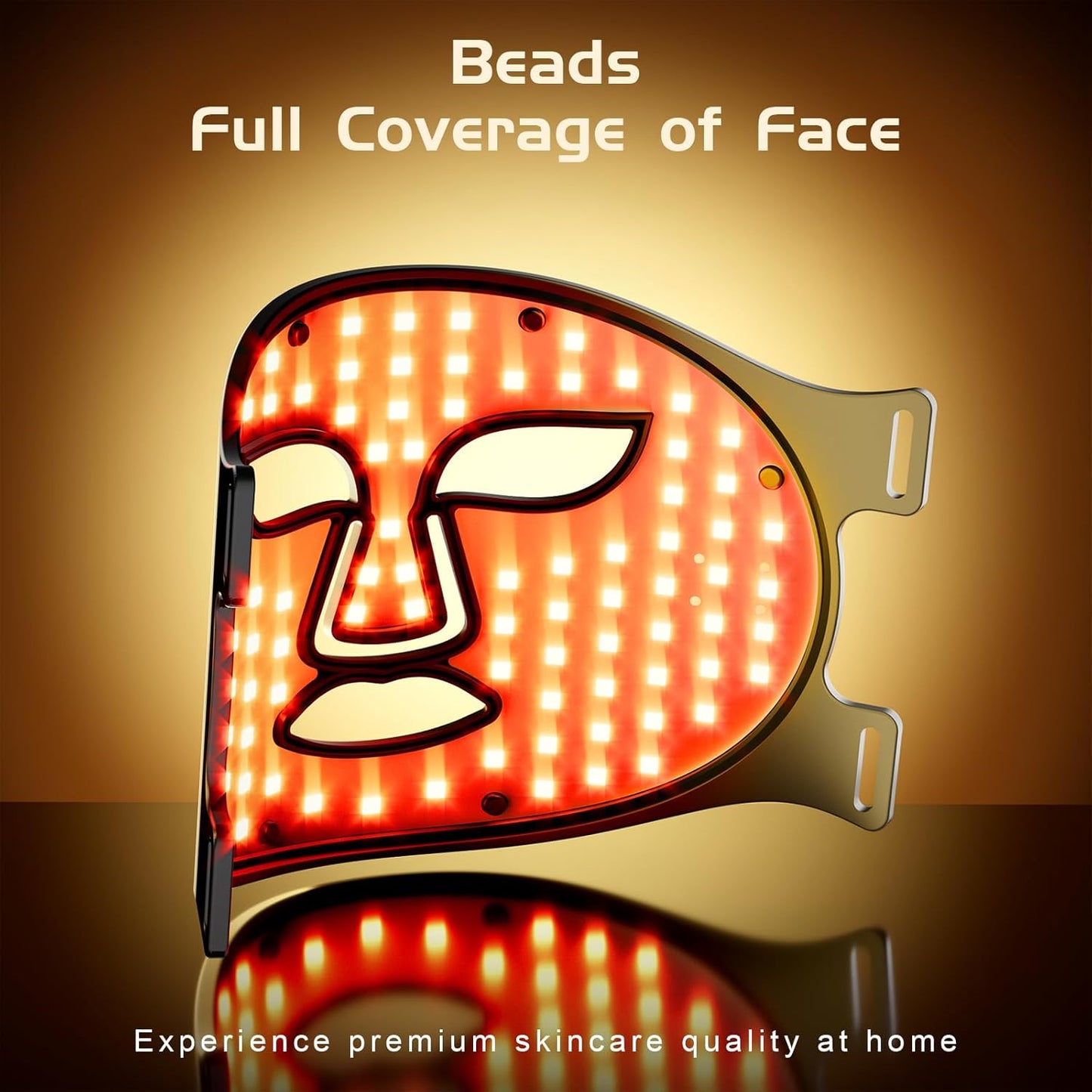 BNU Wireless Led Face Mask Light Therapy, 3 Modes Red Light Therapy for Face with 400 LED Beads, Dual 1000mAh Remote Control, 850NM Infrared Red Light Therapy for Anti-Aging at Home & Travel