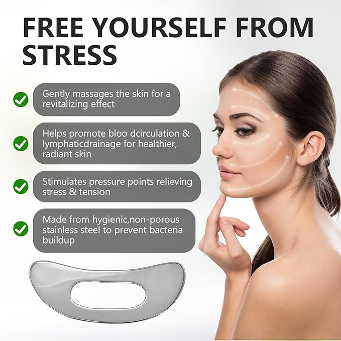 3 Pcs of Muscle Scraper Tool, Stainless Steel Body Gua Sha Tool, Three Shapes to Choose from, Improve Fatigue, Dredge Meridians, Suitable for Face, Back, Legs, Arms, Etc., Unisex