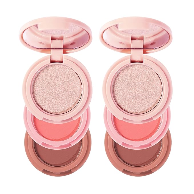 Makeup Eyeshadow Palettes, 3-in-1 Protable Multifunction Blush Highlighter