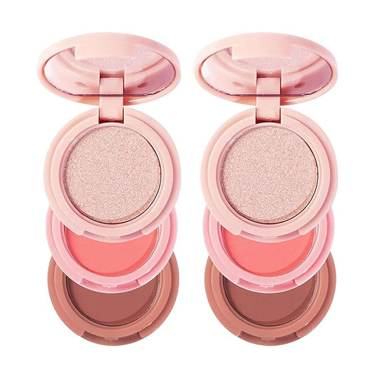Makeup Eyeshadow Palettes, 3-in-1 Protable Multifunction Blush Highlighter