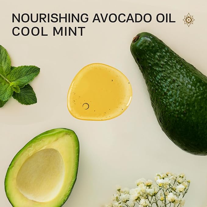 AUTHENTIC BATH & SOAP Sensitive Skin Body Wash – Organic Mint Essential Oil & Avocado Butter – Hydrating Shower Gel with Vitamin E & Hyaluronic Acid – SLS Free, Moisturizing & Refreshing, 16.9 Fl Oz