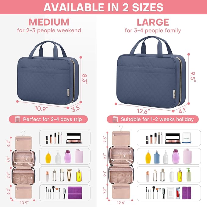 Travel toiletry bag for women,