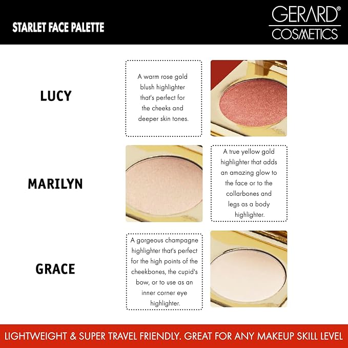 Makeup Highlighter Palette Trio (Starstruck) by Gerard Cosmetics