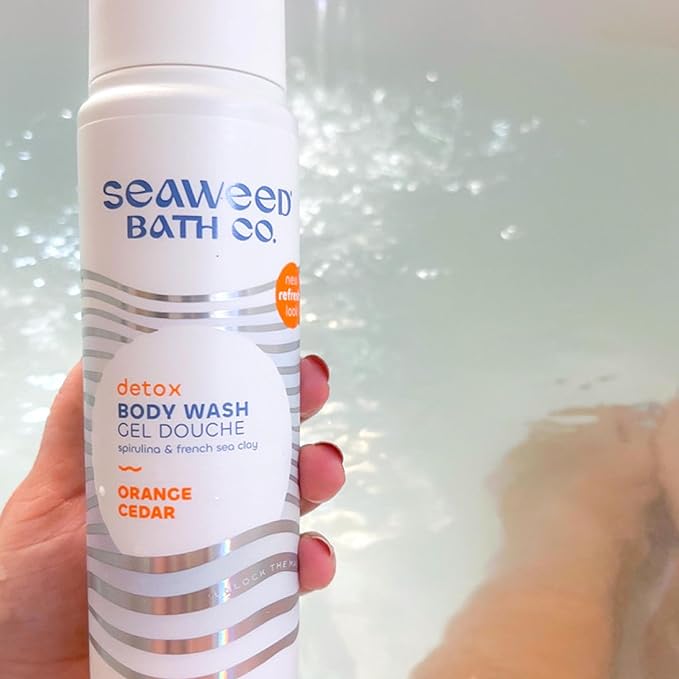 Seaweed Bath Co. Detox Body Wash, Orange Cedar Scent, 12 Ounce (Pack of 2), Shower Gel for Men & Women, Vegan, Paraben Free, Sulfate Free, Cruelty Free