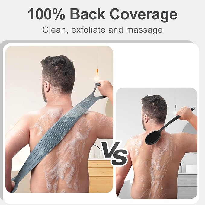 Silicone back scrubber for shower