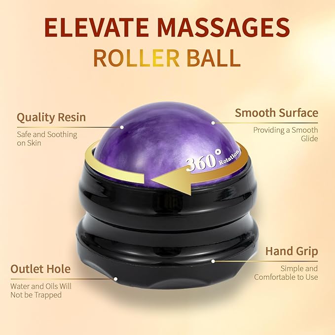 Massage Oil for Massage Therapy, Lavender Massage Oils for Relaxation, Sore Muscle Arnica Oil with Massage Roller Ball, Calming, Moisturizing, Soothes Muscles, Spa Gift Set for Him Her