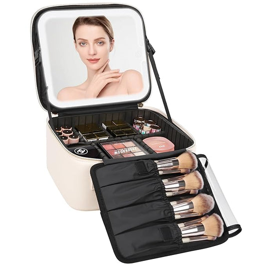 Relavel makeup bag with led