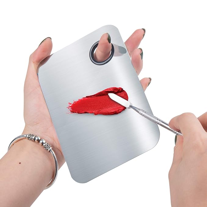 Makeup Mixing Palette, Upgrad Stainless Steel Metal Mixing