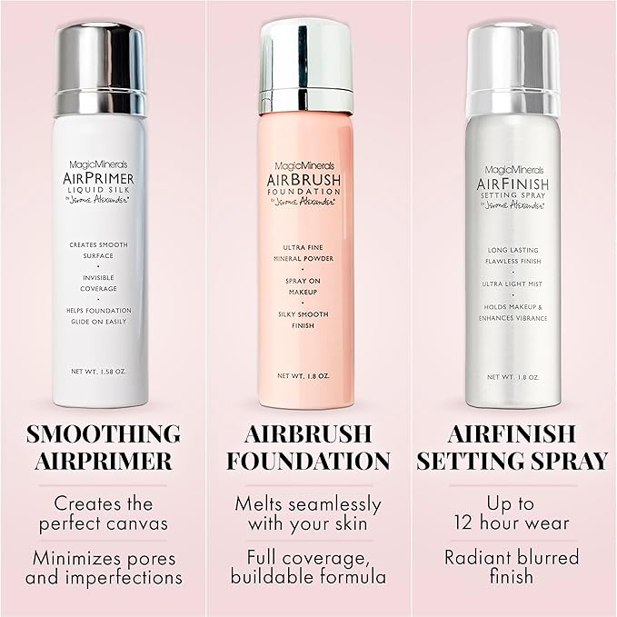 MagicMinerals AirBrush Foundation Set by Jerome Alexander - (Warm Medium)