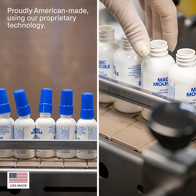 Magic Molecule Skin Cleanser for All Types, Hypochlorous Acid Spray Helps Heal Acne Prone, Eczema and Itchy Rashes and 50 Other Skin Ailments, 8 oz Spray (Pack of 3)