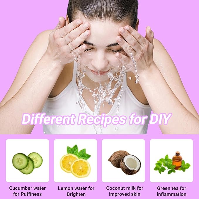 Face Bowl for Ice with Built-in Icetray,Portable Foldable Silicone Face Ice Bath Bowl,Ice Bath Facial Plunge Bowl for Skin Tightening & Acne Relief,Purple