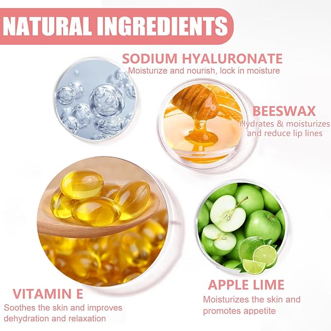 1PCS Lip Balm Honey Pot,Honey/Apple Lime Lime)