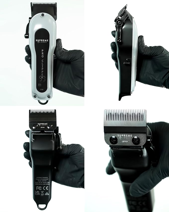 Supreme Trimmer Pro Clipper Lite | 210 Min Run Time Professional Hair Cutting Tool Set + Hair Comb, Scissors & Fade Blade | STC5000