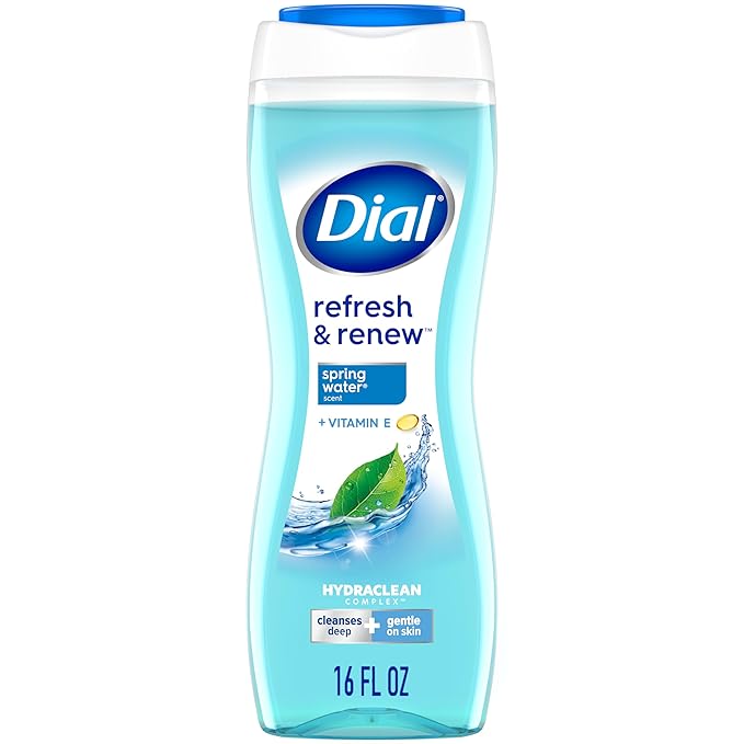 Dial Body Wash, Refresh & Renew Spring Water, 16 fl oz (Pack of 4)