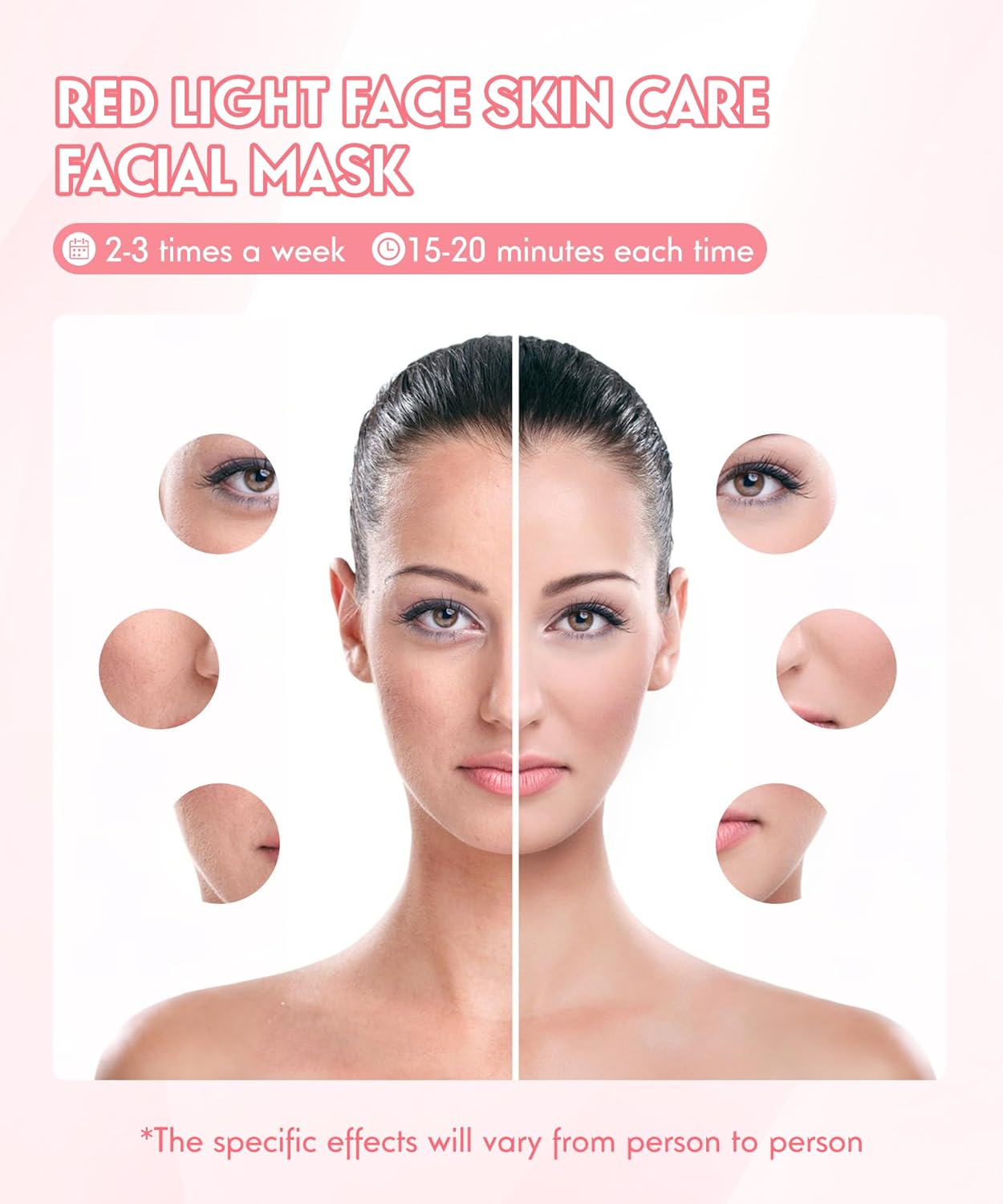 Yahi Red Light for Face and Neck, Rechargeable and Ergonomic Design for Home & Travel, Cordless Face Mask Light, White