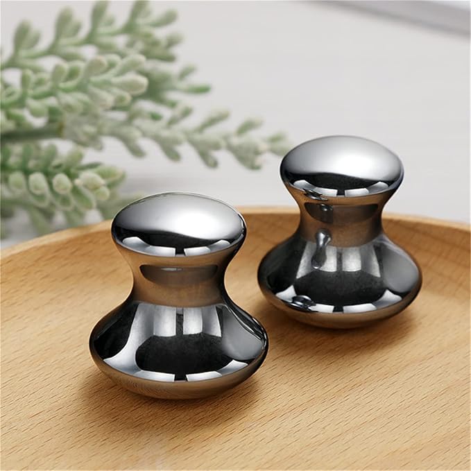 HOTACE Gua Sha Facial Tools Natural Terahertz Energy Stone Mushroom Massage Tool Ice Melting Terahertz Massager for Spa Relaxing-Mushroom